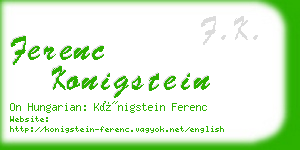 ferenc konigstein business card
